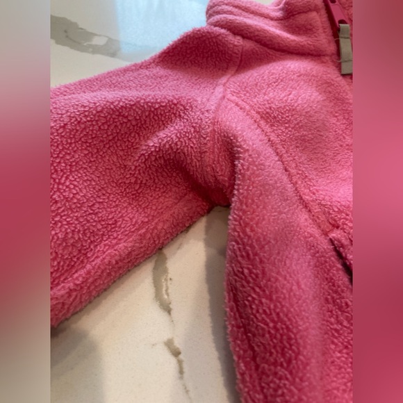 Baby toddler little girl Columbia zip up sweatshirt coat pink pocket collar 2T - Picture 2 of 8